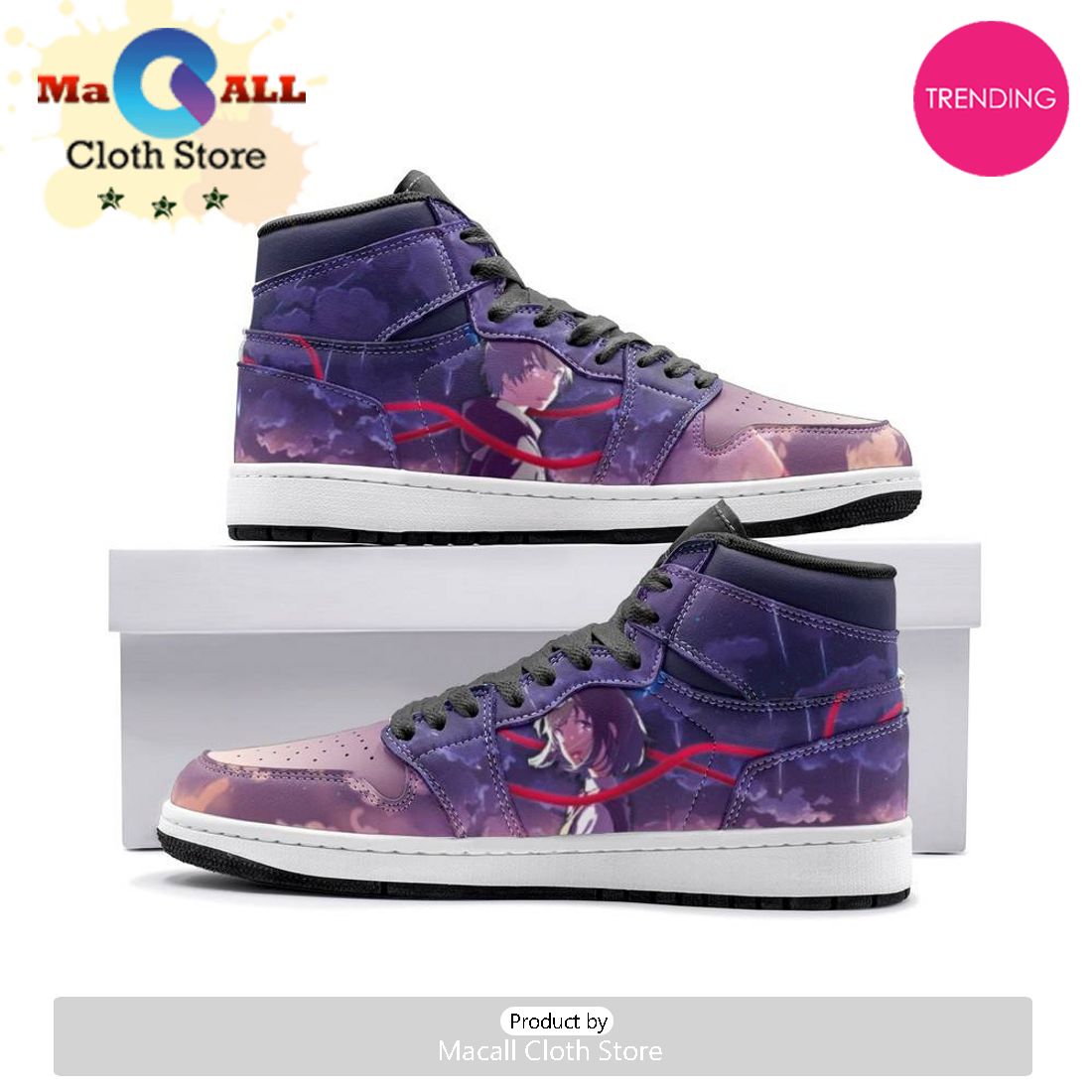 Mitsuha Miyamizu And Taki Tachibana Your Name Air Jordan 1 High Top Shoes