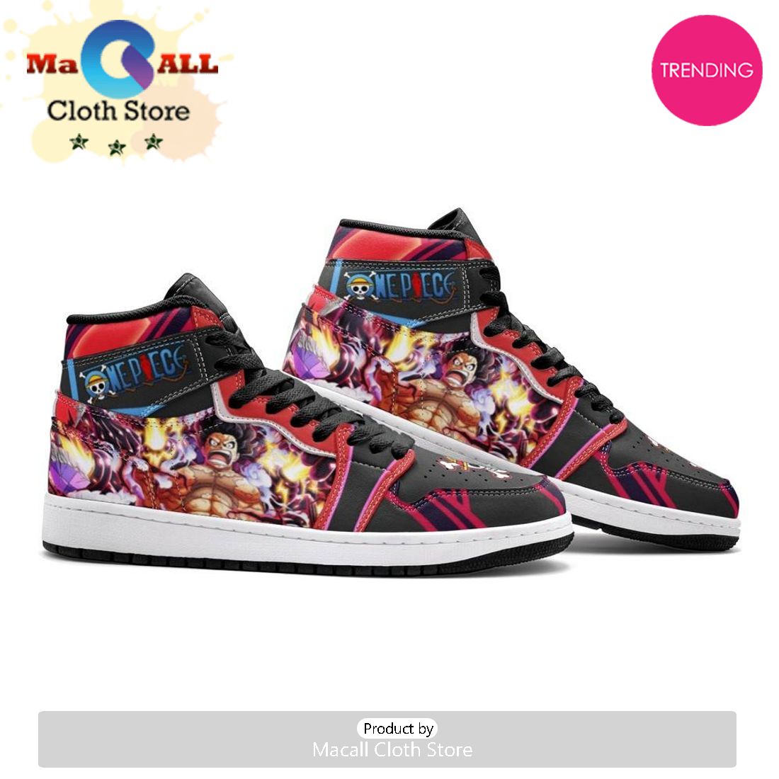 Monkey D. Luffy Gear 4th Snake Man One Piece Air Jordan 1 High Top Shoes