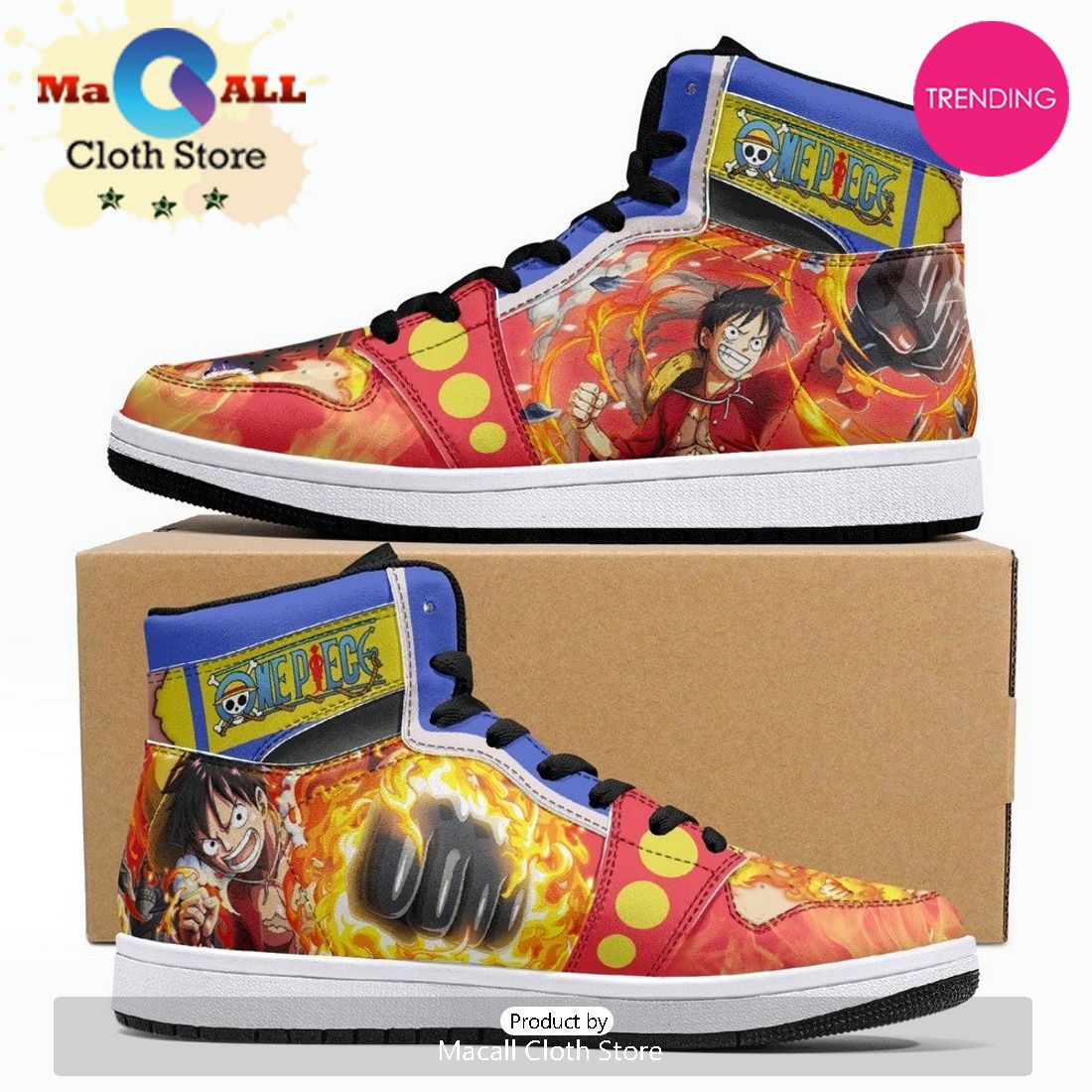 Monkey D. Luffy Red Hawk One Piece JD1 High Top Shoes