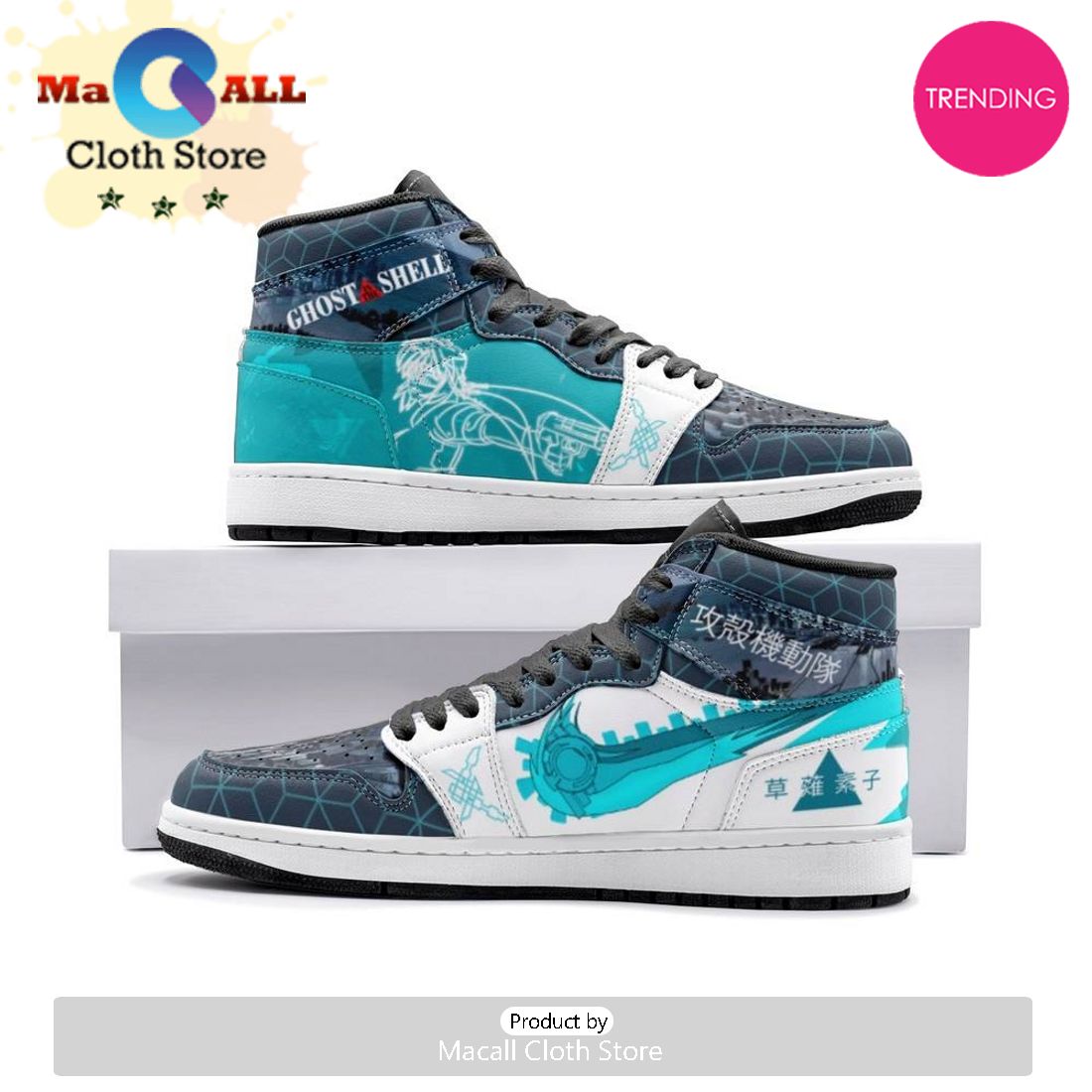 Motoko Kusanagi Ghost In The Shell Air Jordan 1 High Top Shoes