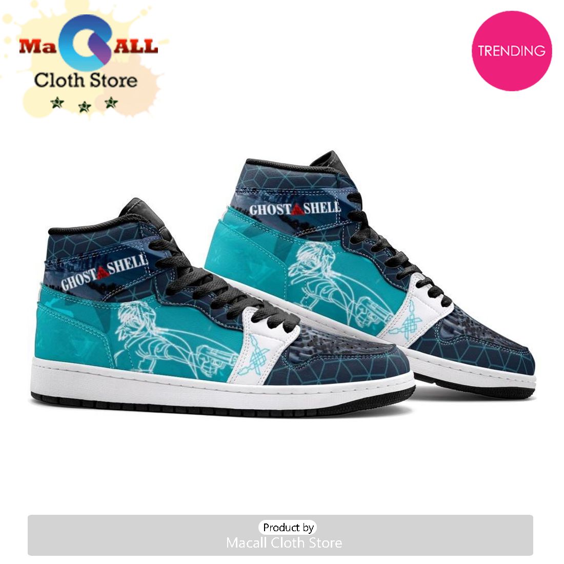 Motoko Kusanagi Ghost In The Shell Air Jordan 1 High Top Shoes