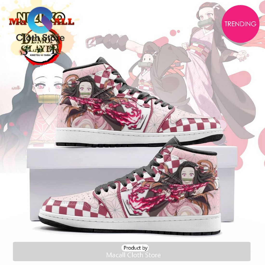 Nezuko Demon Slayer Air Jordan 1 High Top Shoes