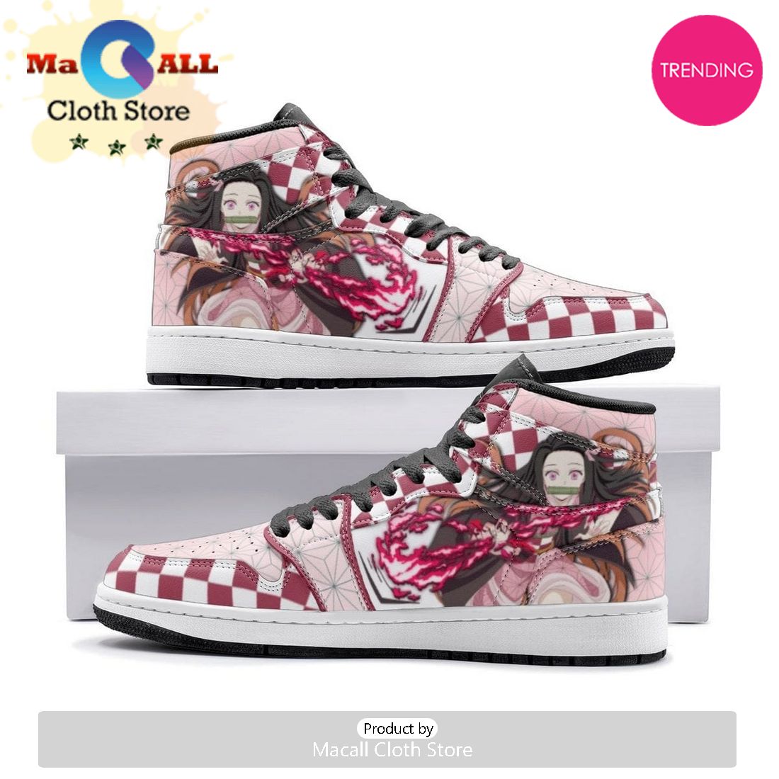 Nezuko Demon Slayer Air Jordan 1 High Top Shoes