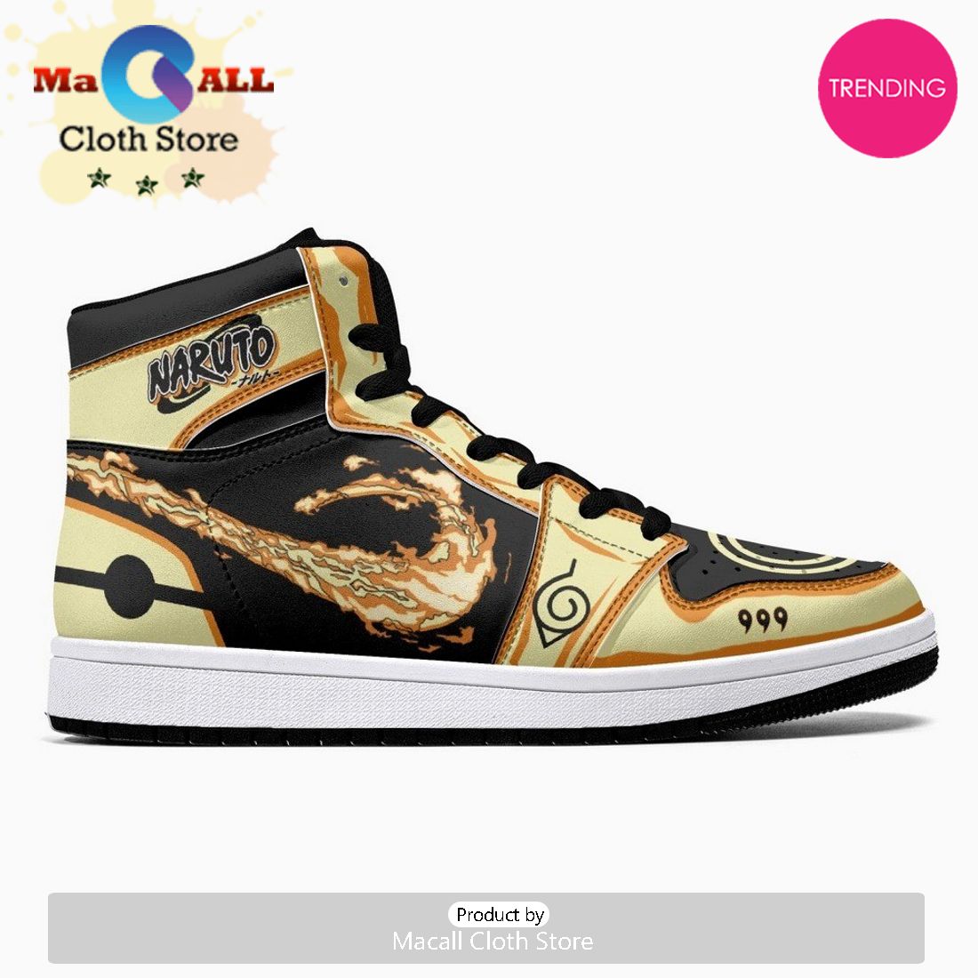 Nine-Tails Chakra Mode Ninja Shippuden JD1 High Top Shoes