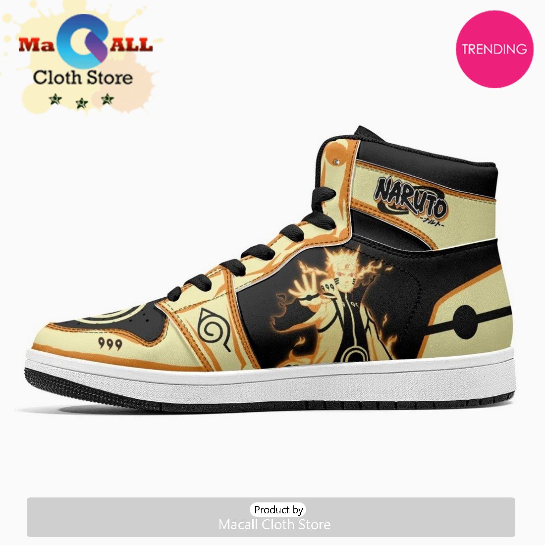 Nine-Tails Chakra Mode Ninja Shippuden JD1 High Top Shoes