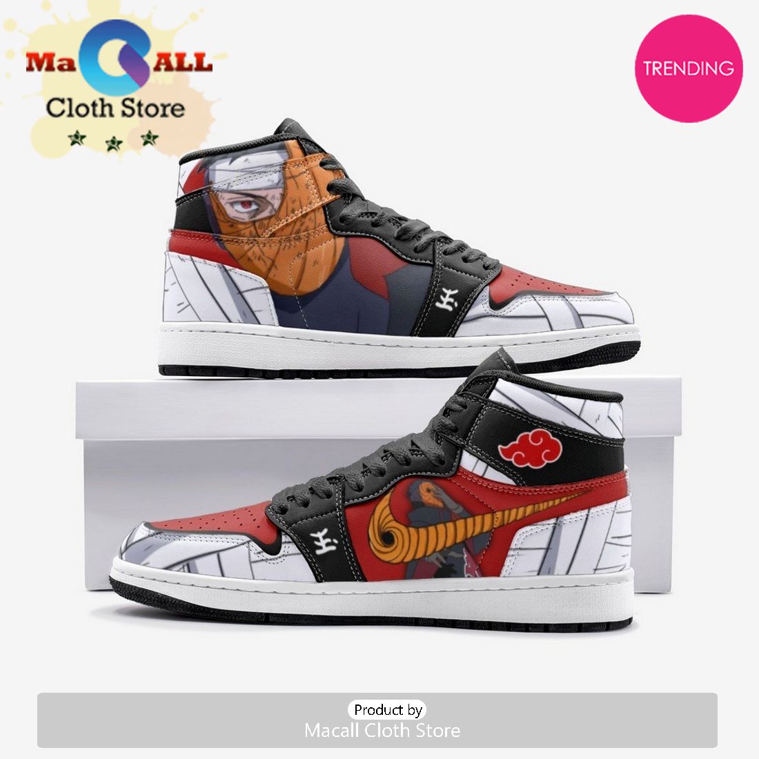 Obito Tobi Clan Reveal Ninja Air Jordan 1 High Top Shoes