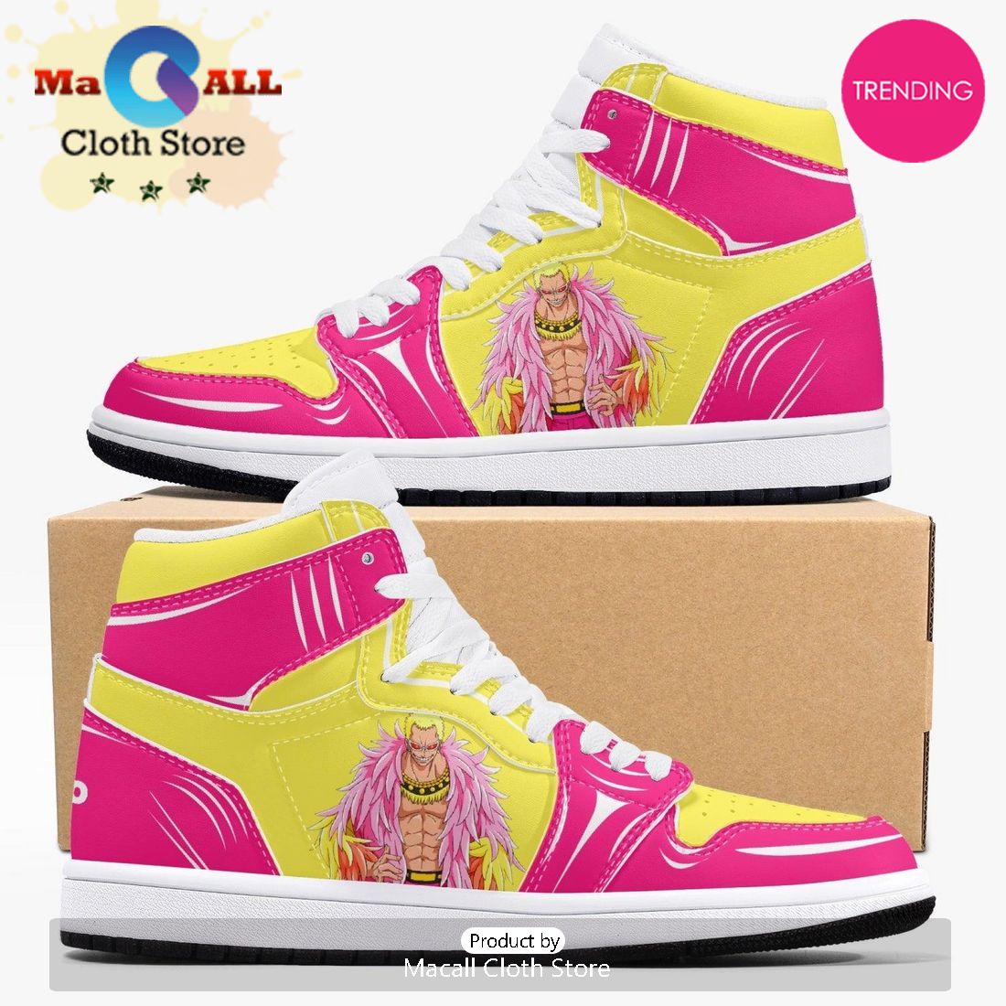 One Piece Donquixote Doflamingo AJ1 High Top Shoes One Piece Donquixote Doflamingo AJ1 High Top Shoes