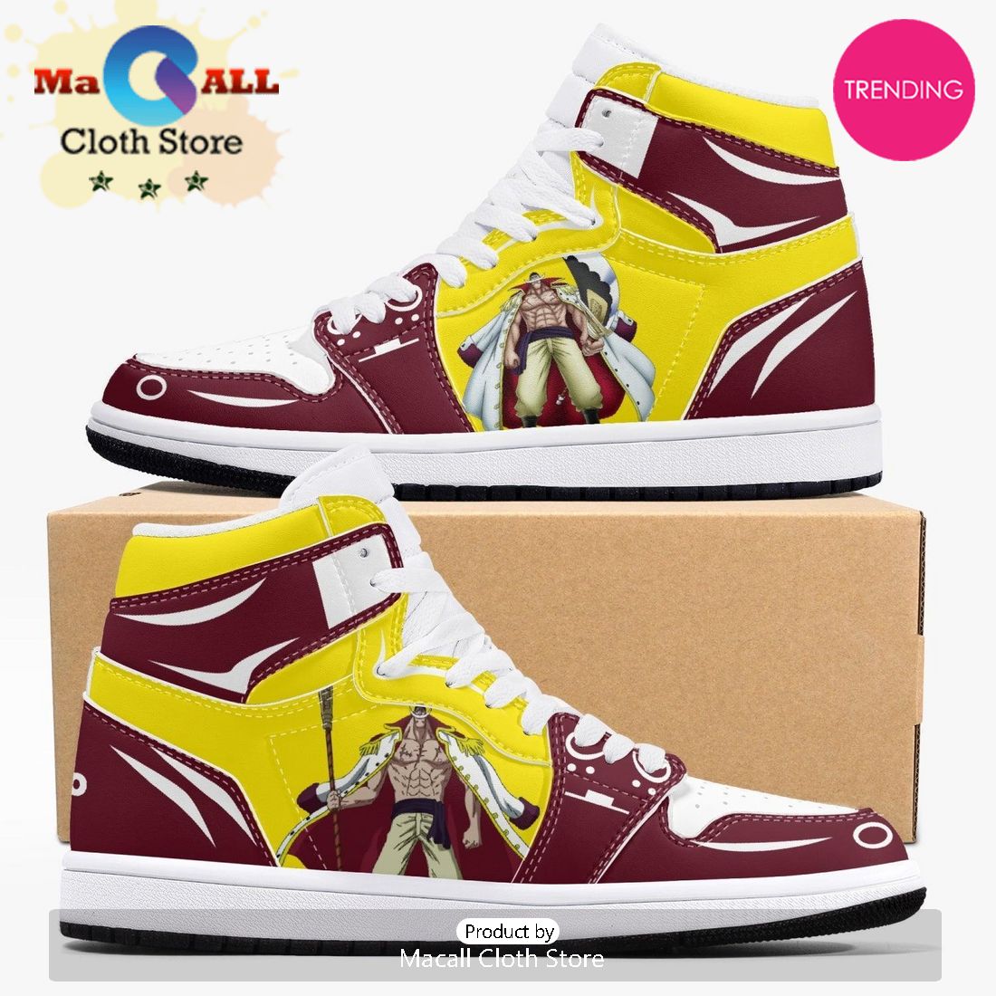 One Piece Edward Newgate AJ1 High Top Shoes
