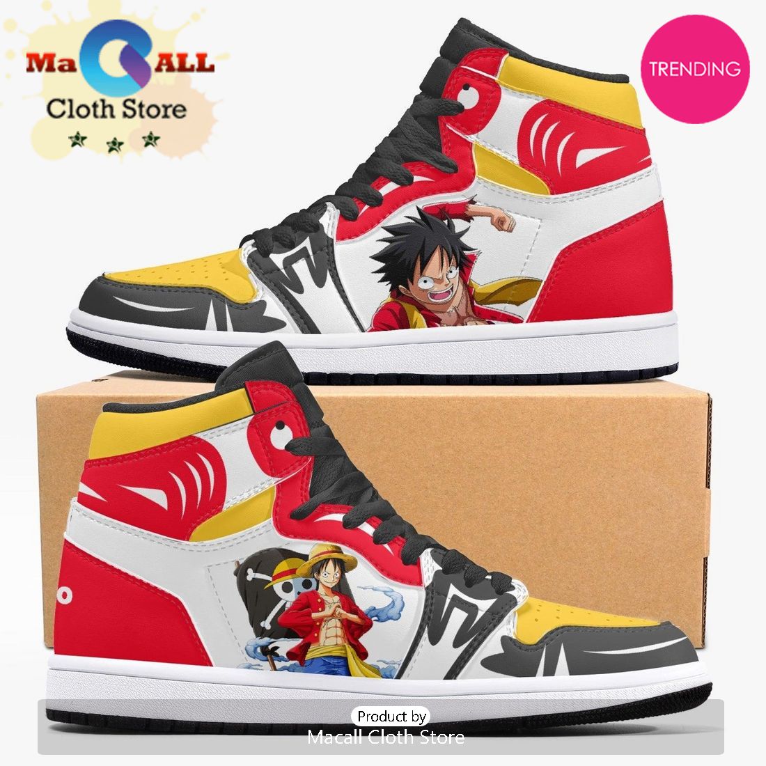 One Piece Luffy AJ1 High Top Shoes