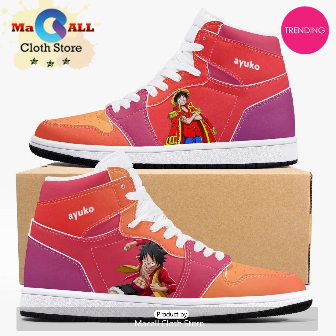 One Piece Luffy Armament Haki AJ1 High Top Shoes