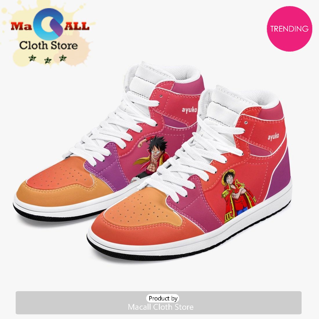 One Piece Luffy Armament Haki AJ1 High Top Shoes