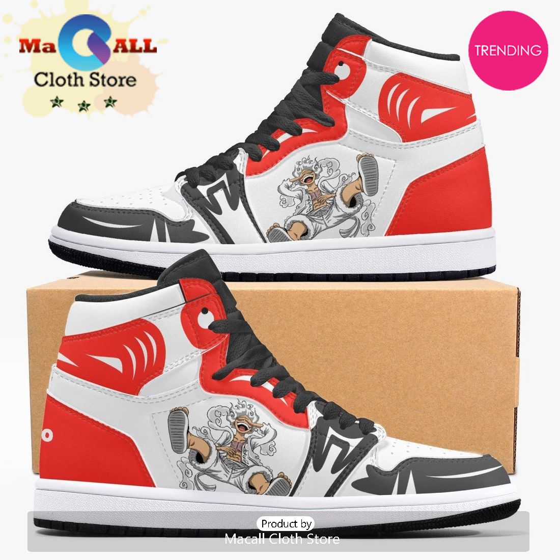 One Piece Luffy Gear 4 AJ1 High Top Shoes
