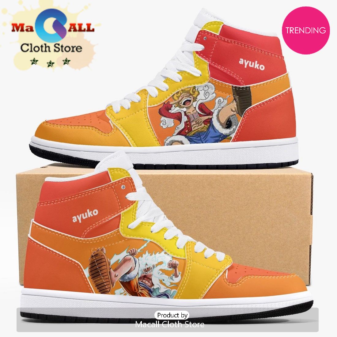 One Piece Luffy Gear 5 AJ1 High Top Shoes