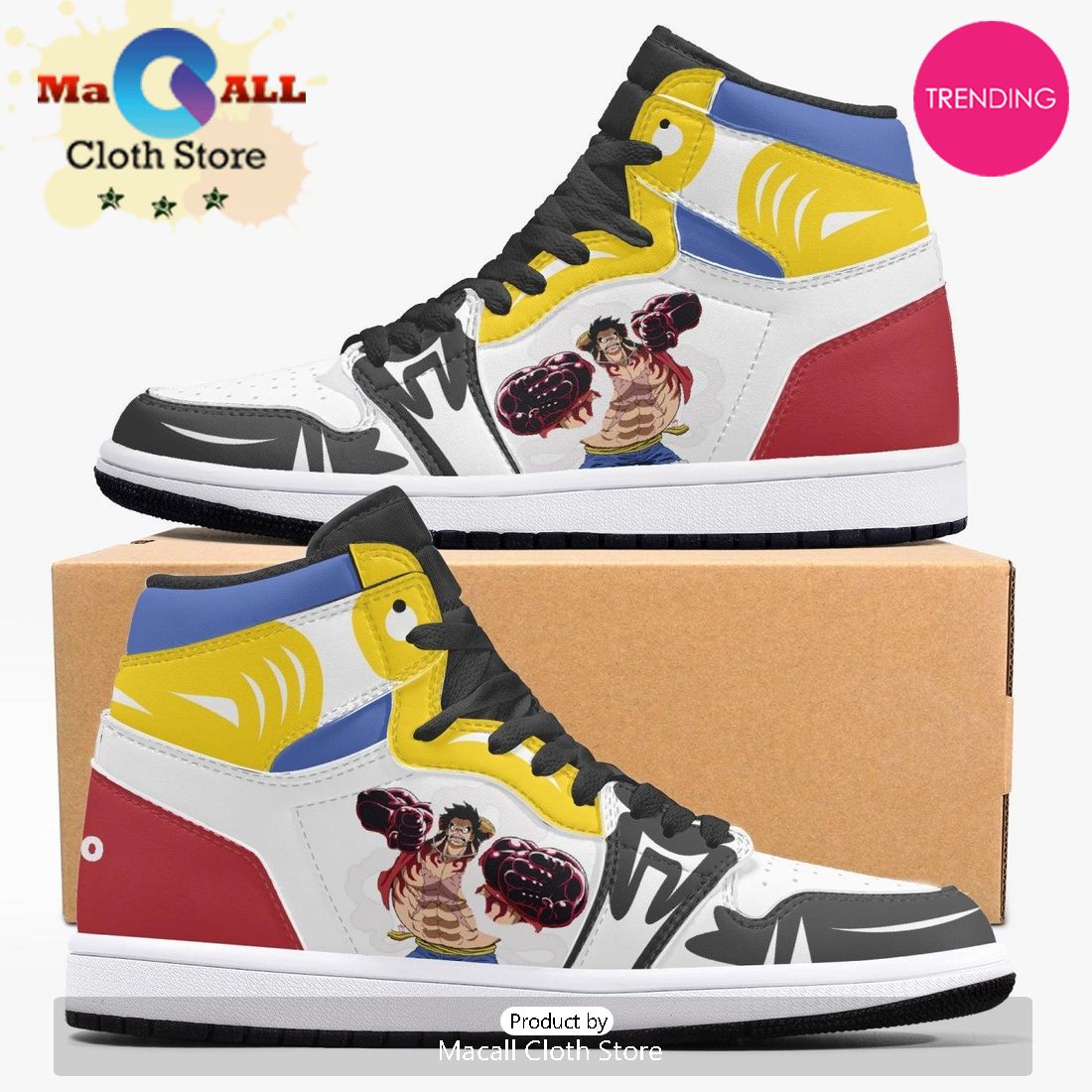 One Piece Luffy Gear 5 AJ1 High Top Shoes V2