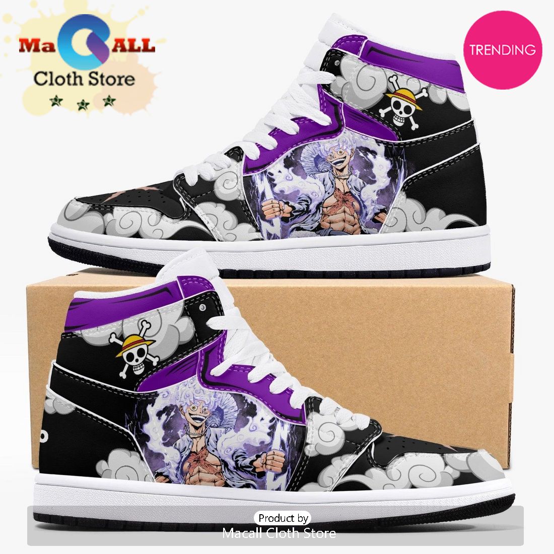 One Piece Luffy Nika AJ1 High Top Shoes