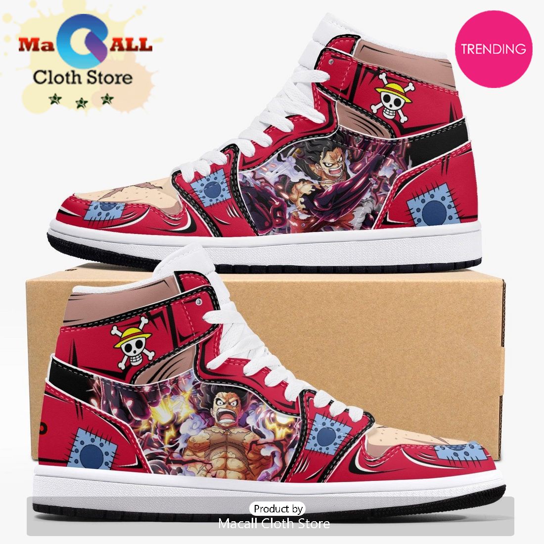 One Piece Monkey D. Luffy Armament Haki AJ1 High Top Shoes