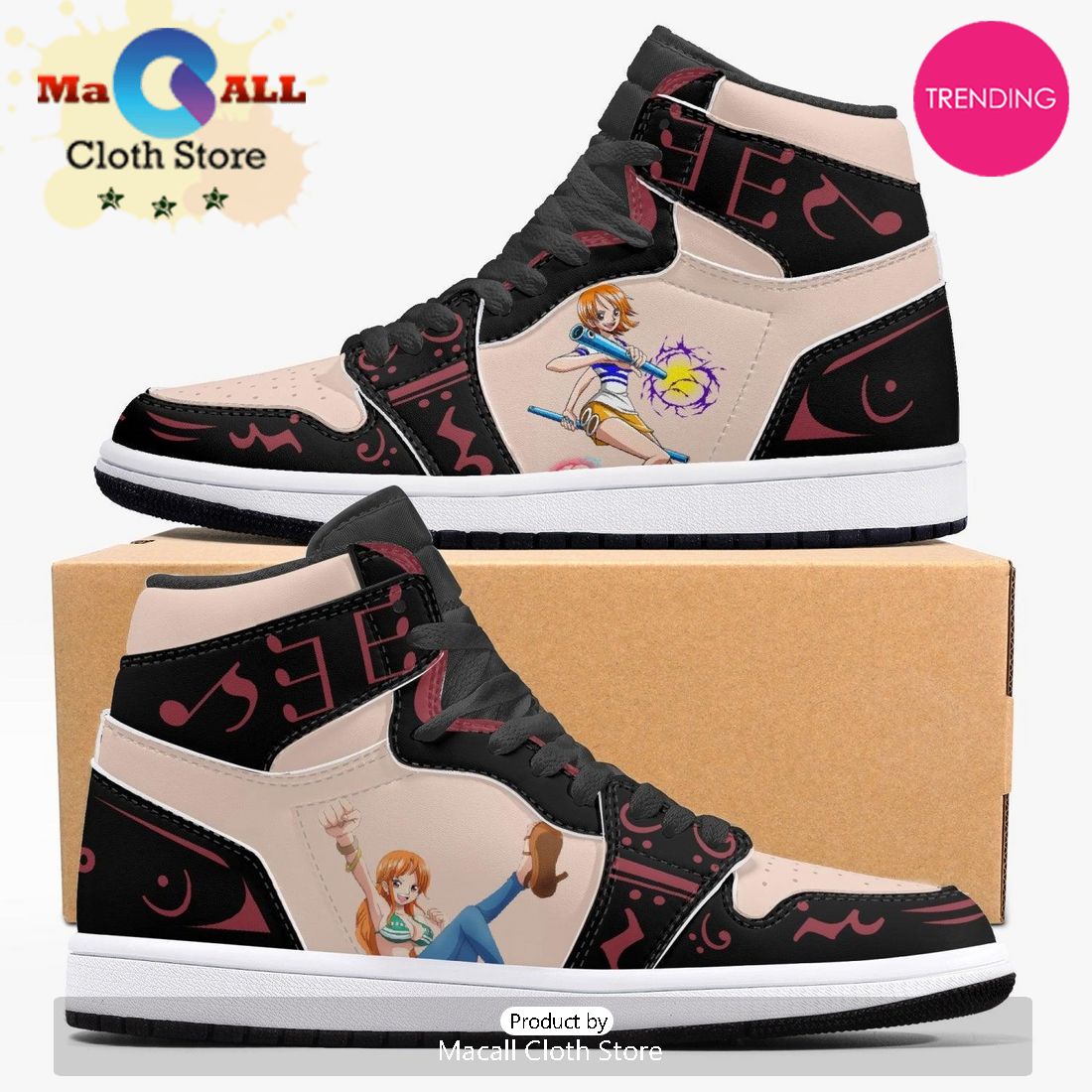 One Piece Nami AJ1 High Top Shoes