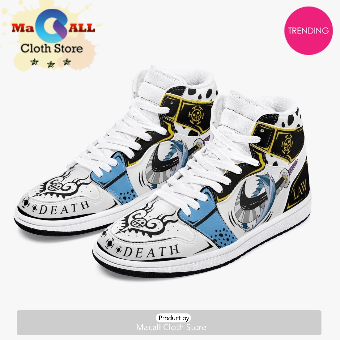 One Piece Trafalgar D Water Law AJ1 High Top Shoes