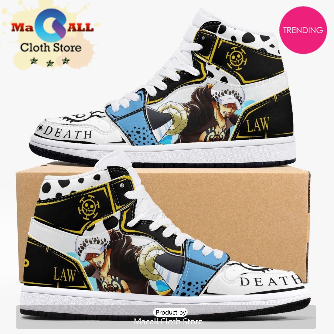 One Piece Trafalgar D. Water Law V2 AJ1 High Top Shoes