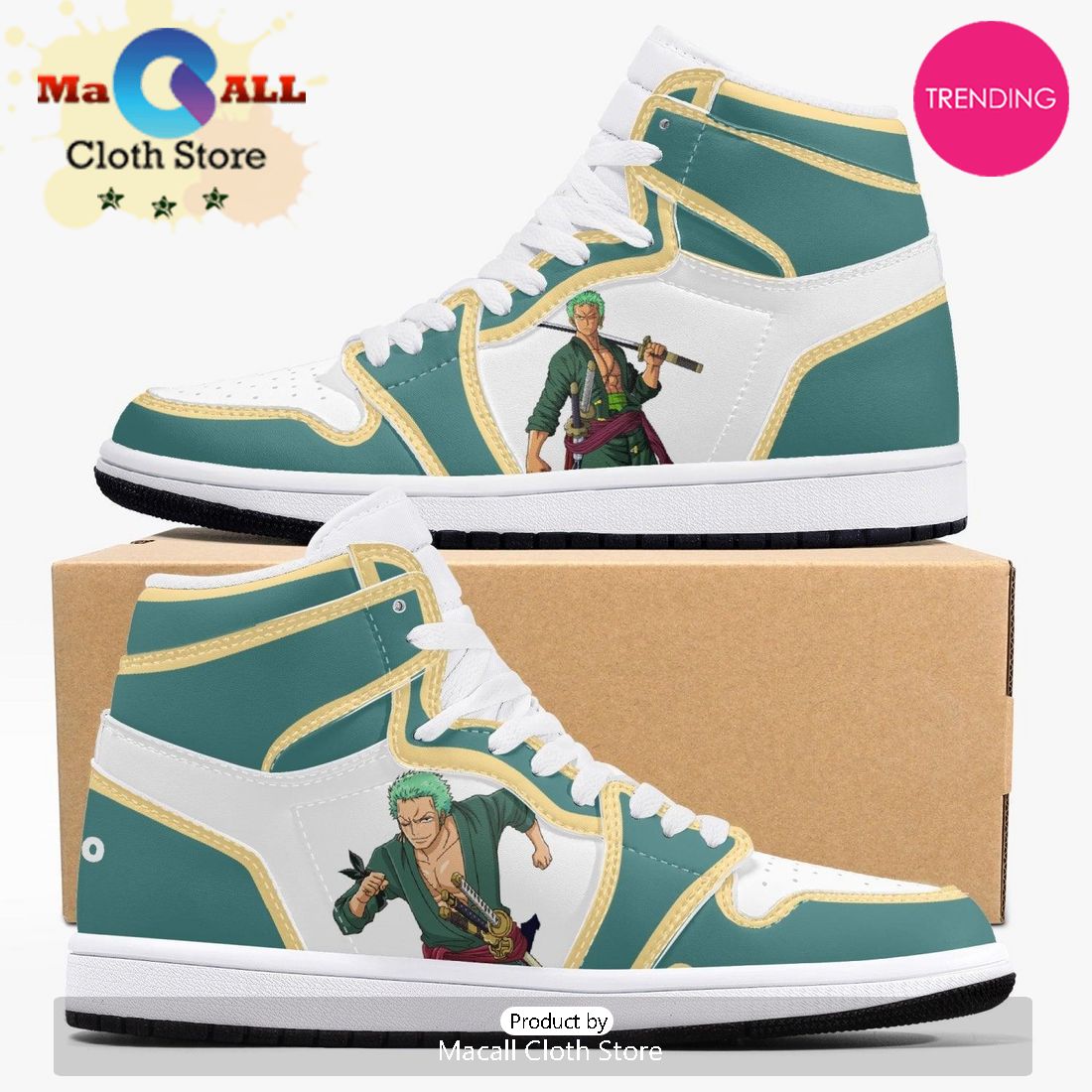 One Piece Zoro AJ1 High Top Shoes