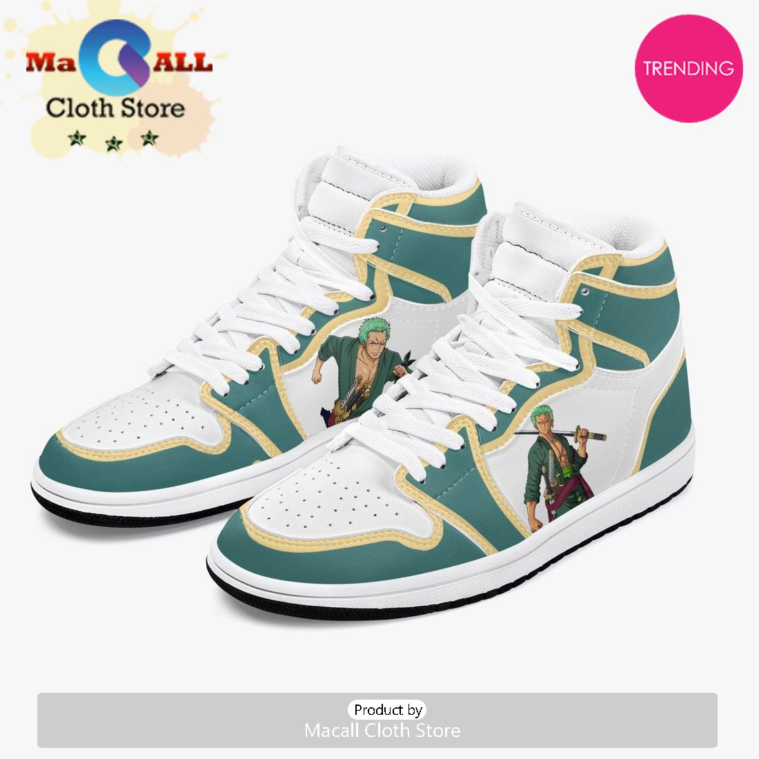 One Piece Zoro AJ1 High Top Shoes