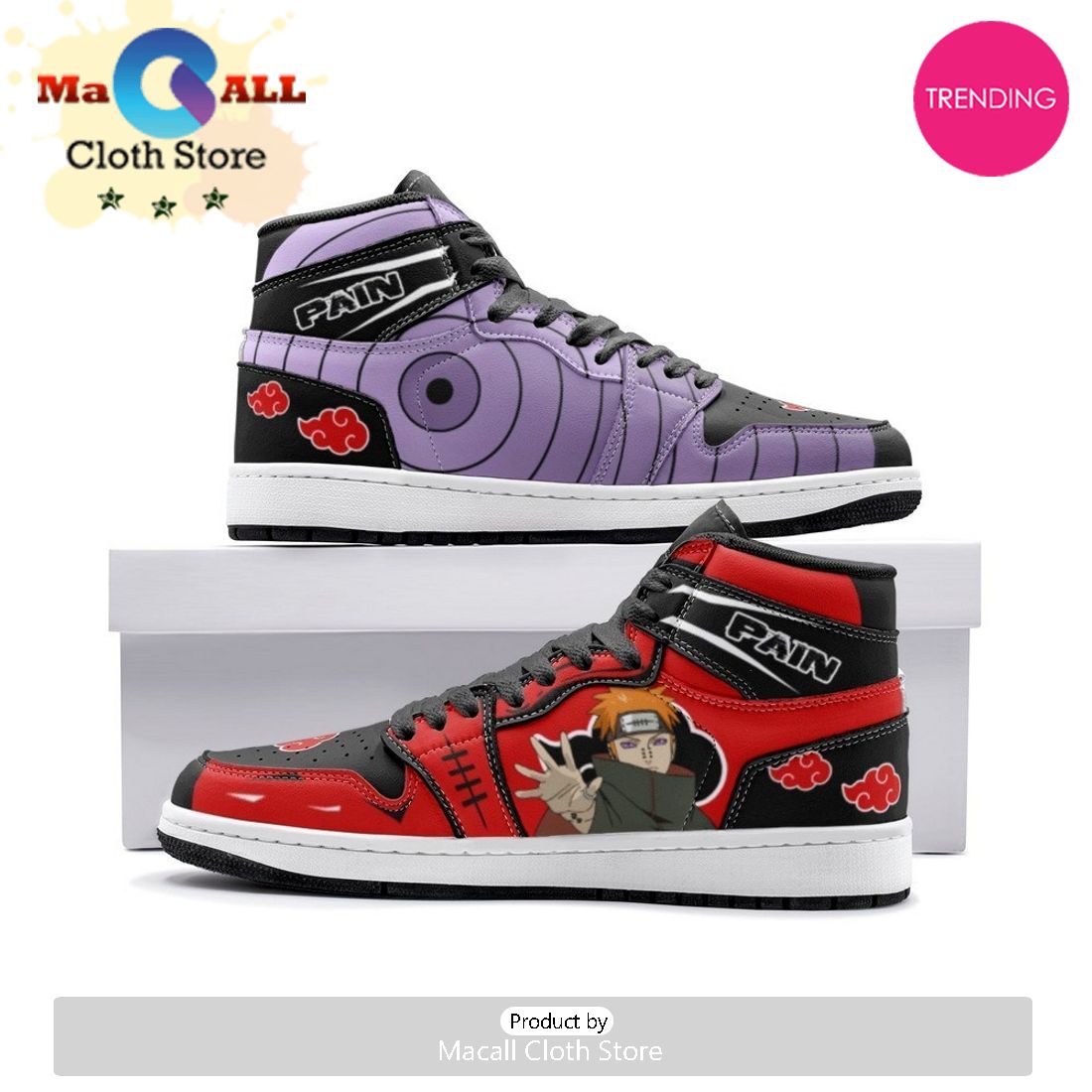 Pain Nagato Red Cloud Ninja Air Jordan 1 High Top Shoes