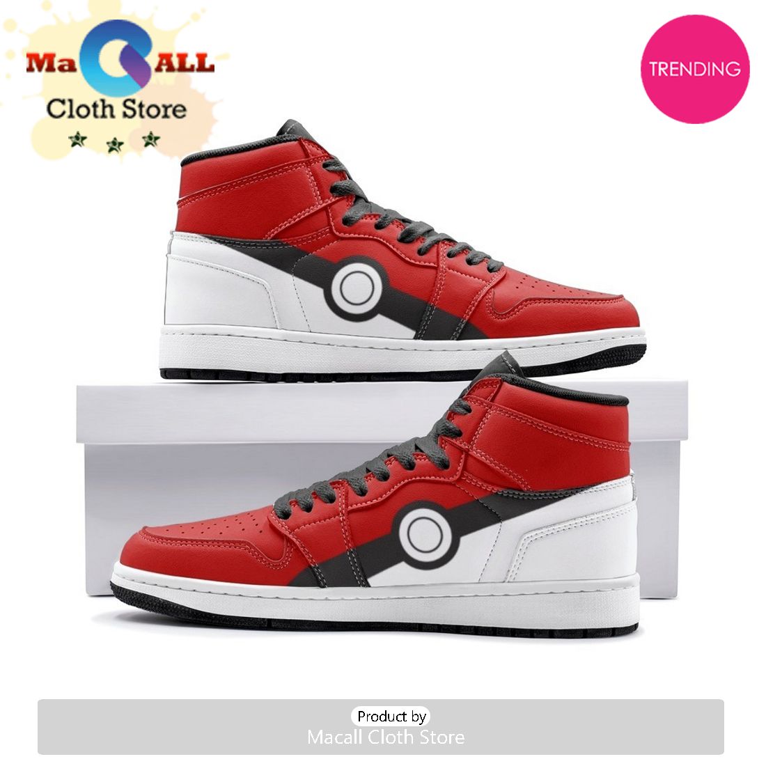 Poke Ball Air Jordan 1 High Top Shoes