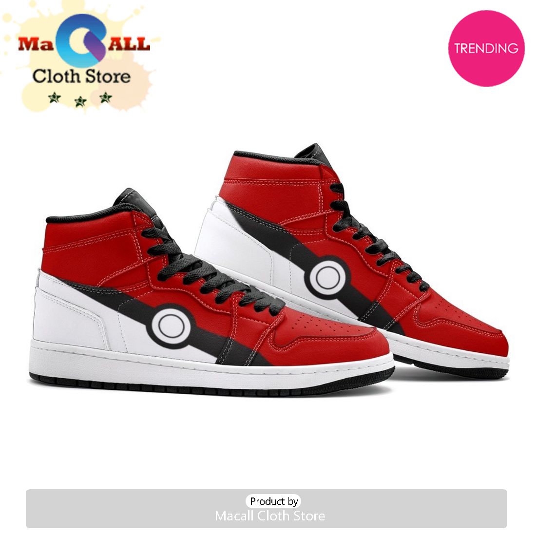Poke Ball Air Jordan 1 High Top Shoes