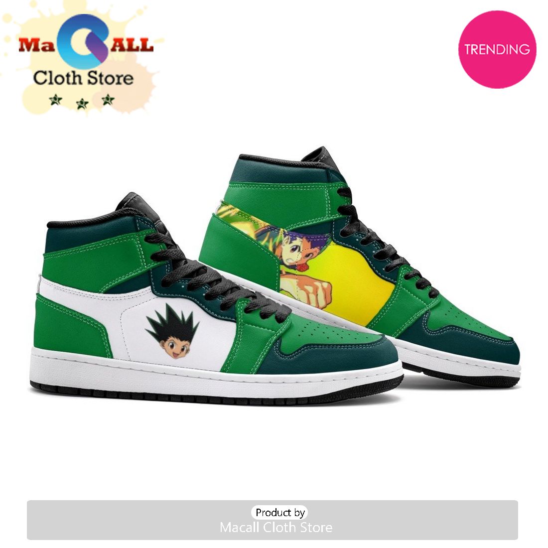 Power Punch Gon Hunter X Hunter Air Jordan 1 High Top Shoes