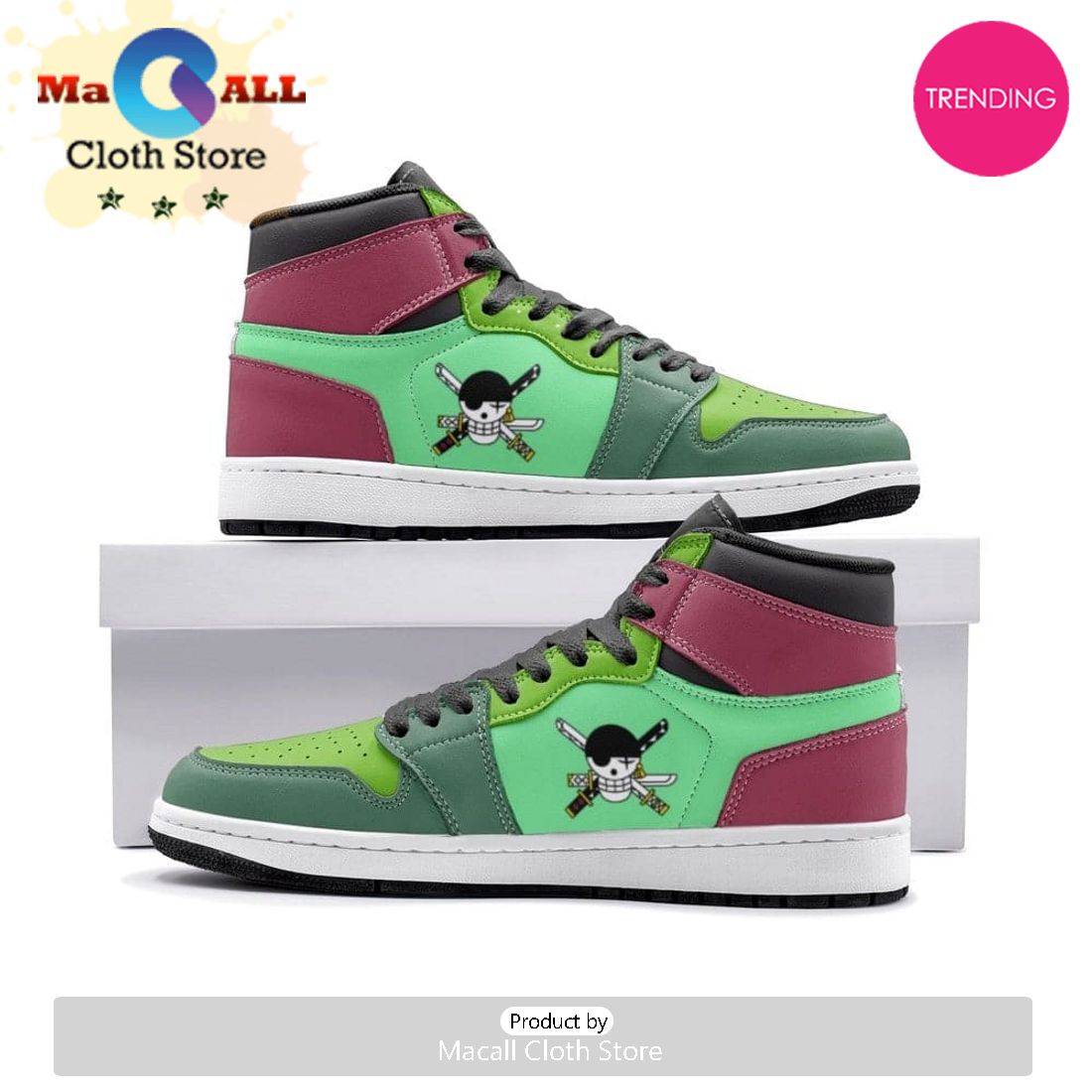 Roronoa Zoro Air Jordan 1 High Top Shoes