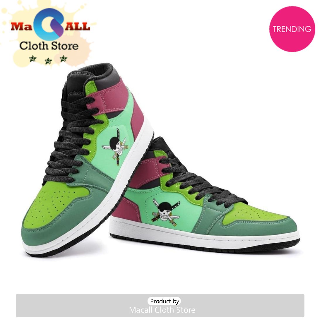 Roronoa Zoro Air Jordan 1 High Top Shoes