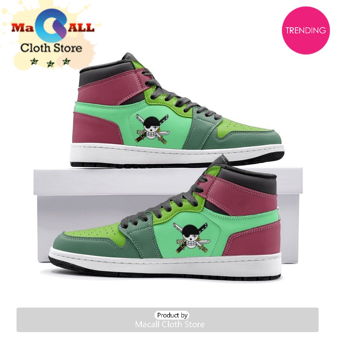 Roronoa Zoro One Piece Air Jordan 1 High Top Shoes