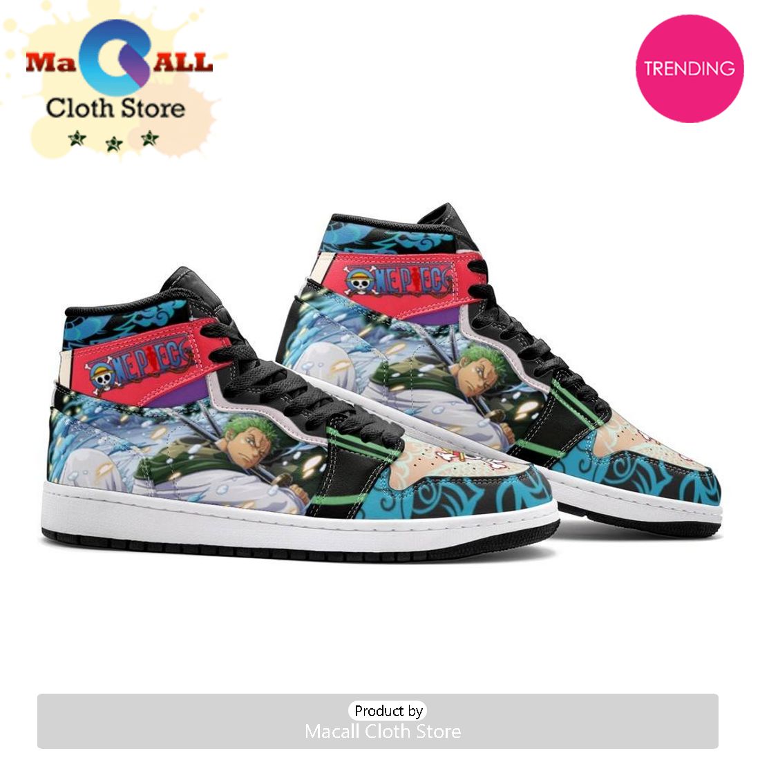 Roronoa Zoro Wano One Piece Air Jordan 1 High Top Shoes