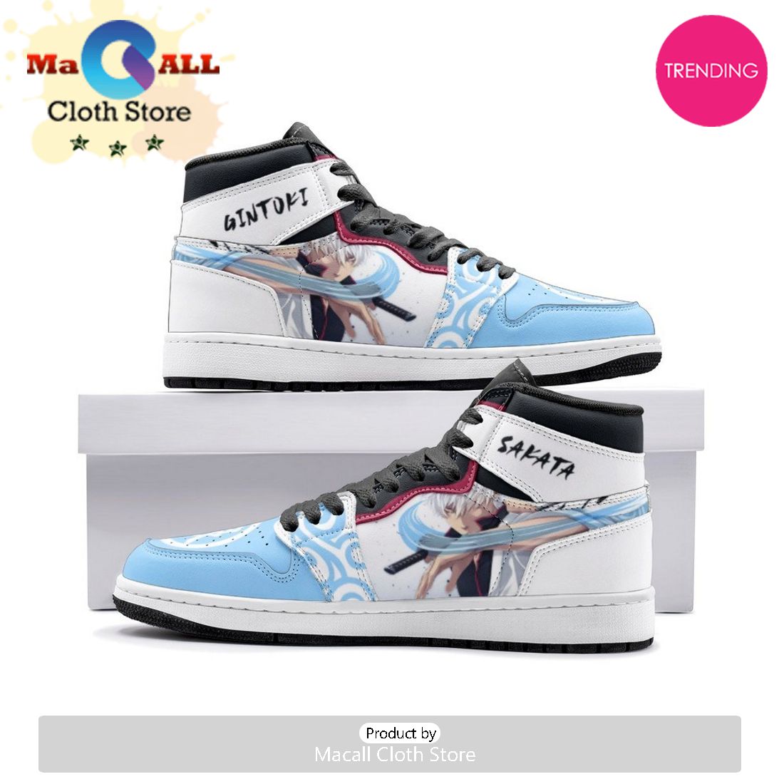 Sakata Gintoki Gintama Air Jordan 1 High Top Shoes