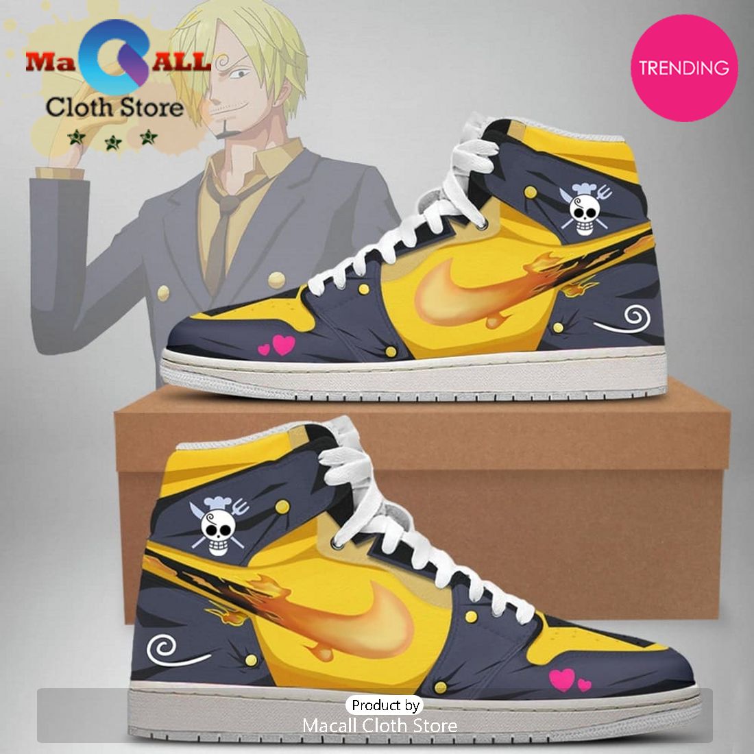 Sanji One Piece Air Jordan 1 High Top Shoes
