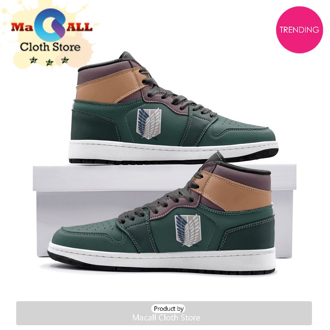 Scouting Regiment Survey Corps Shingeki No Kyojin Air Jordan 1 High Top Shoes