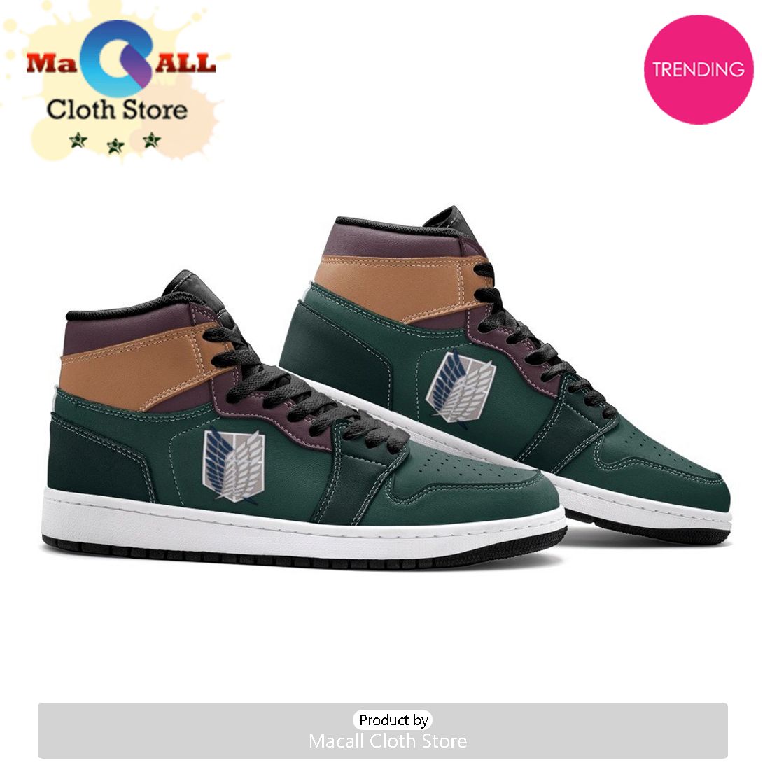 Scouting Regiment Survey Corps Shingeki No Kyojin Air Jordan 1 High Top Shoes
