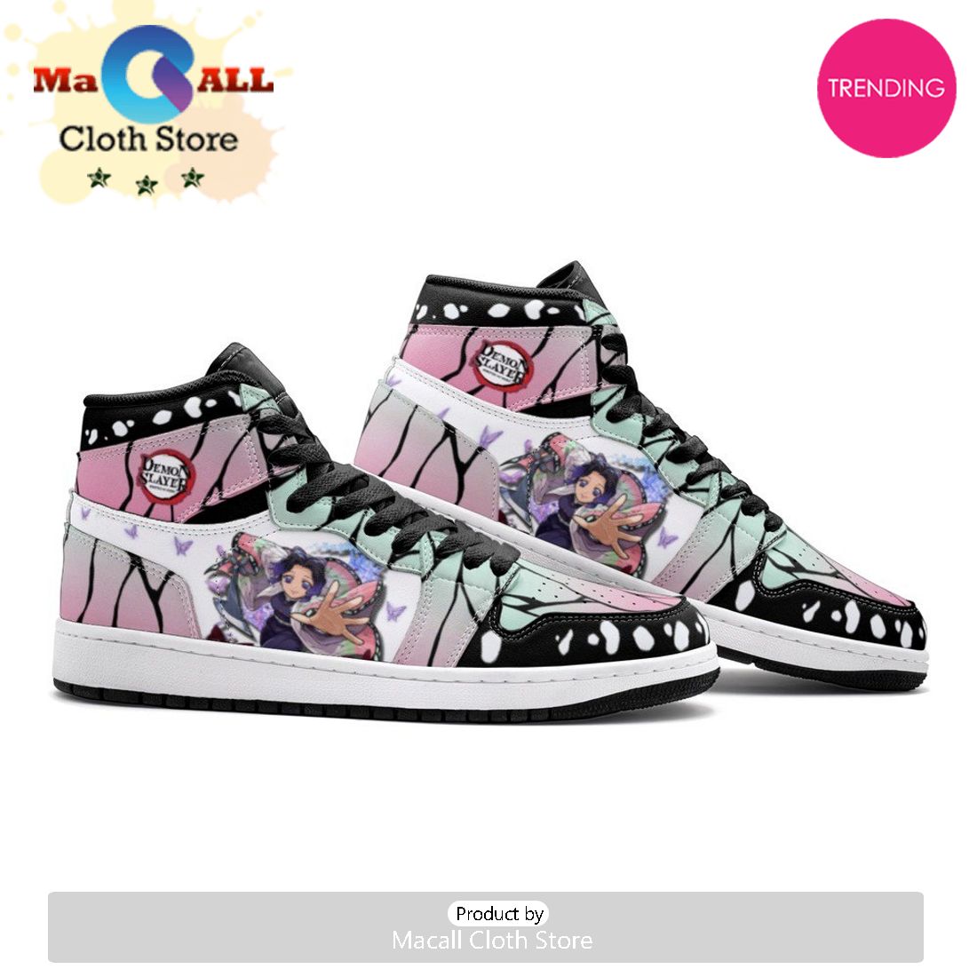 Shinobu Kocho Demon Slayer Air Jordan 1 High Top Shoes Ver 2