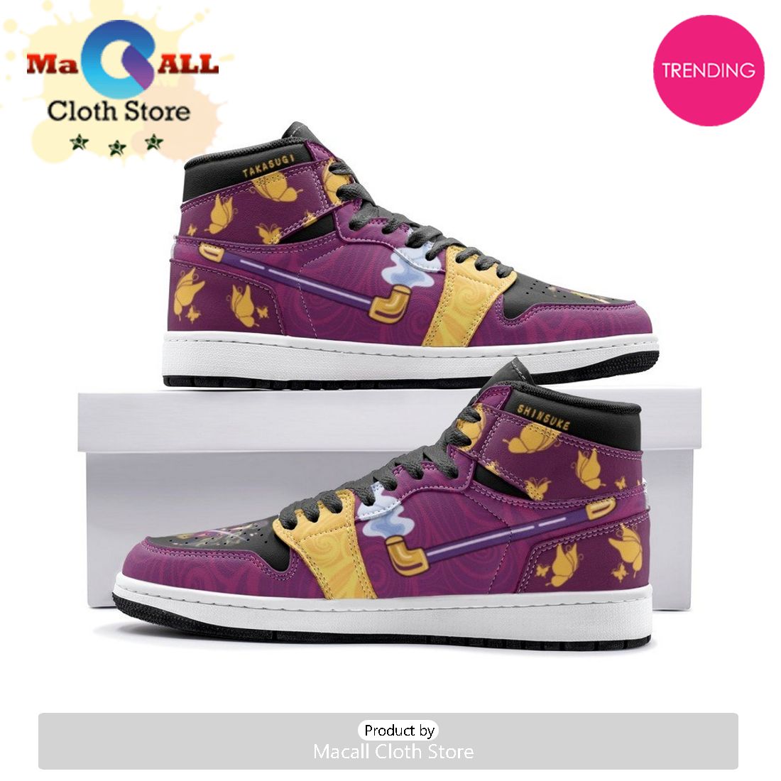 Shinsuke Smoking Pipe Gintama Air Jordan 1 High Top Shoes
