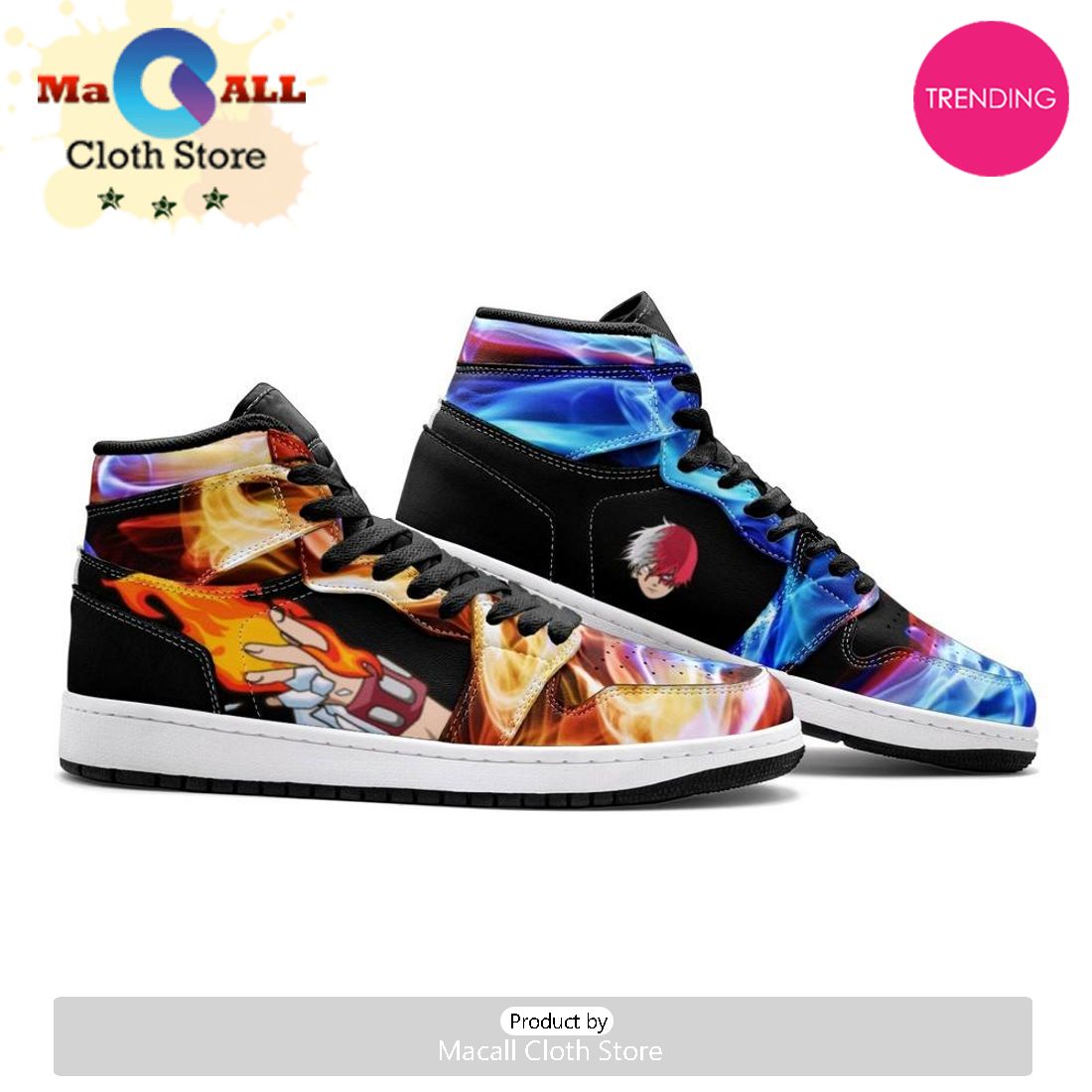 Shoto Todoroki My Hero Air Jordan 1 High Top Shoes