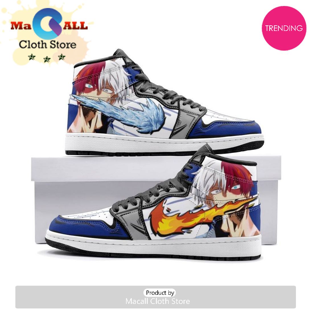 Shoto Todoroki My Hero Air Jordan 1 High Top Shoes Ver 2