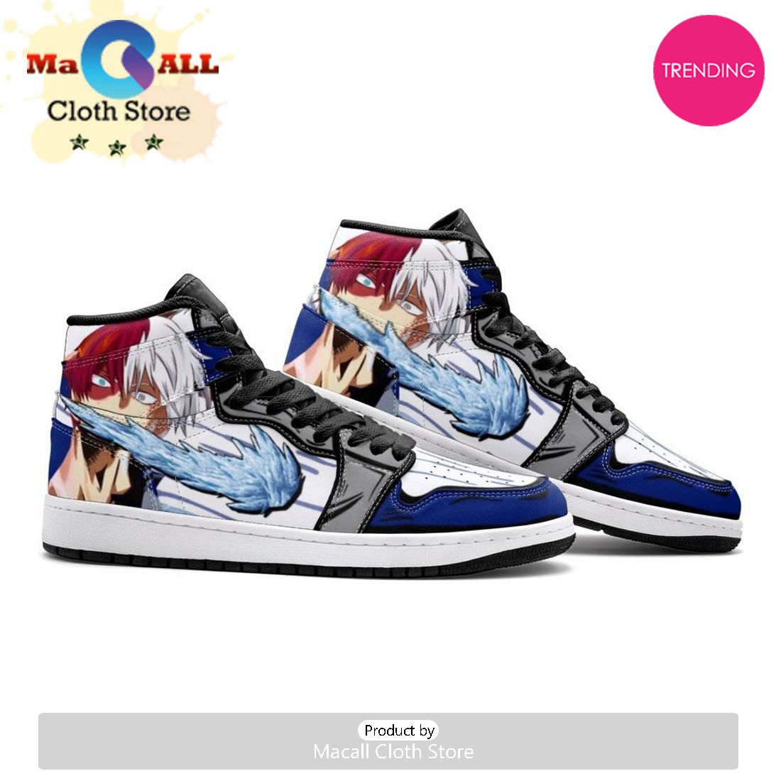 Shoto Todoroki My Hero Air Jordan 1 High Top Shoes Ver 2
