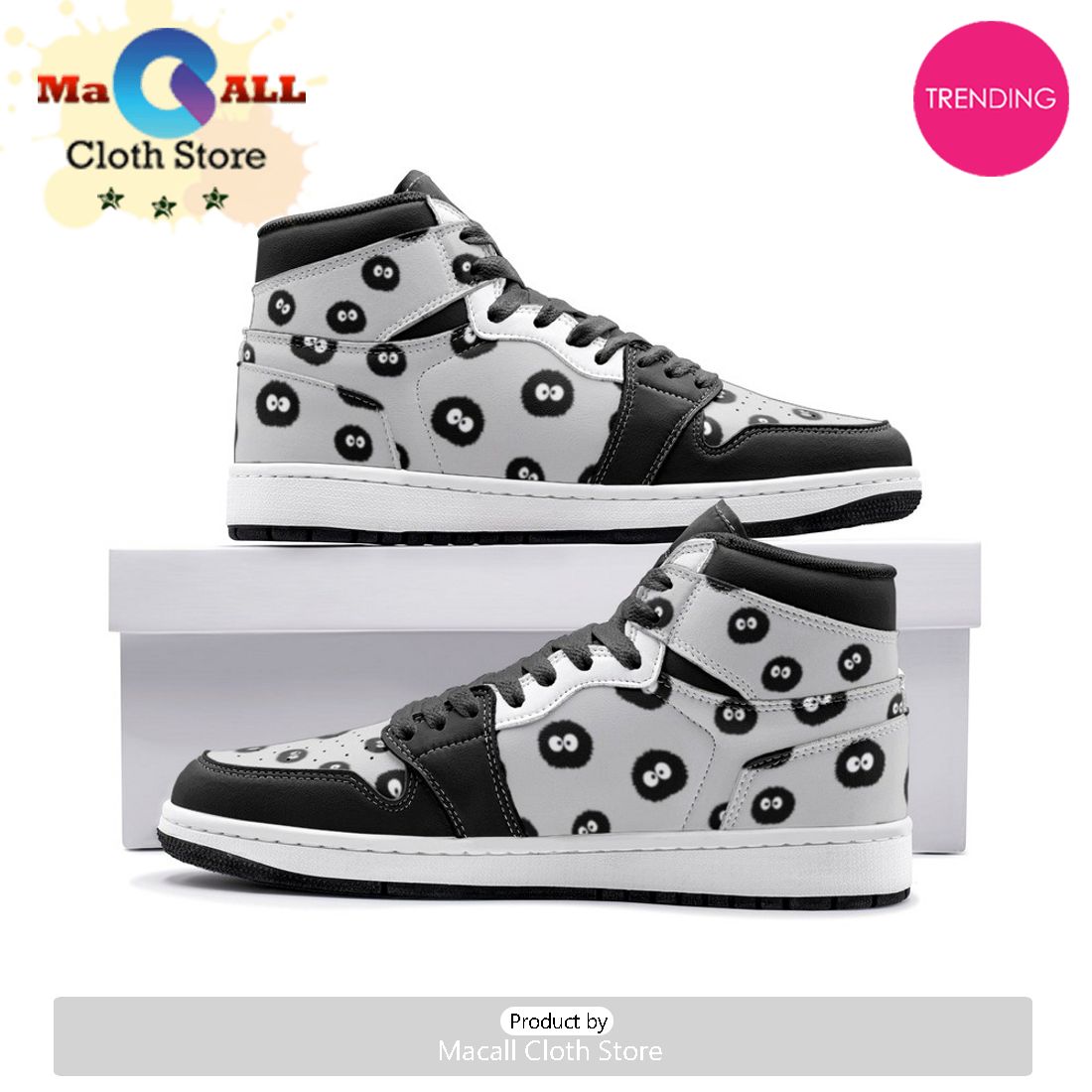 Soot Sprites My Neighbor Totoro Air Jordan 1 High Top Shoes