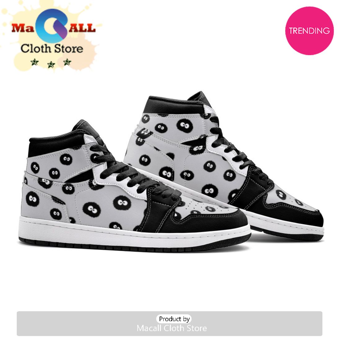 Soot Sprites My Neighbor Totoro Air Jordan 1 High Top Shoes
