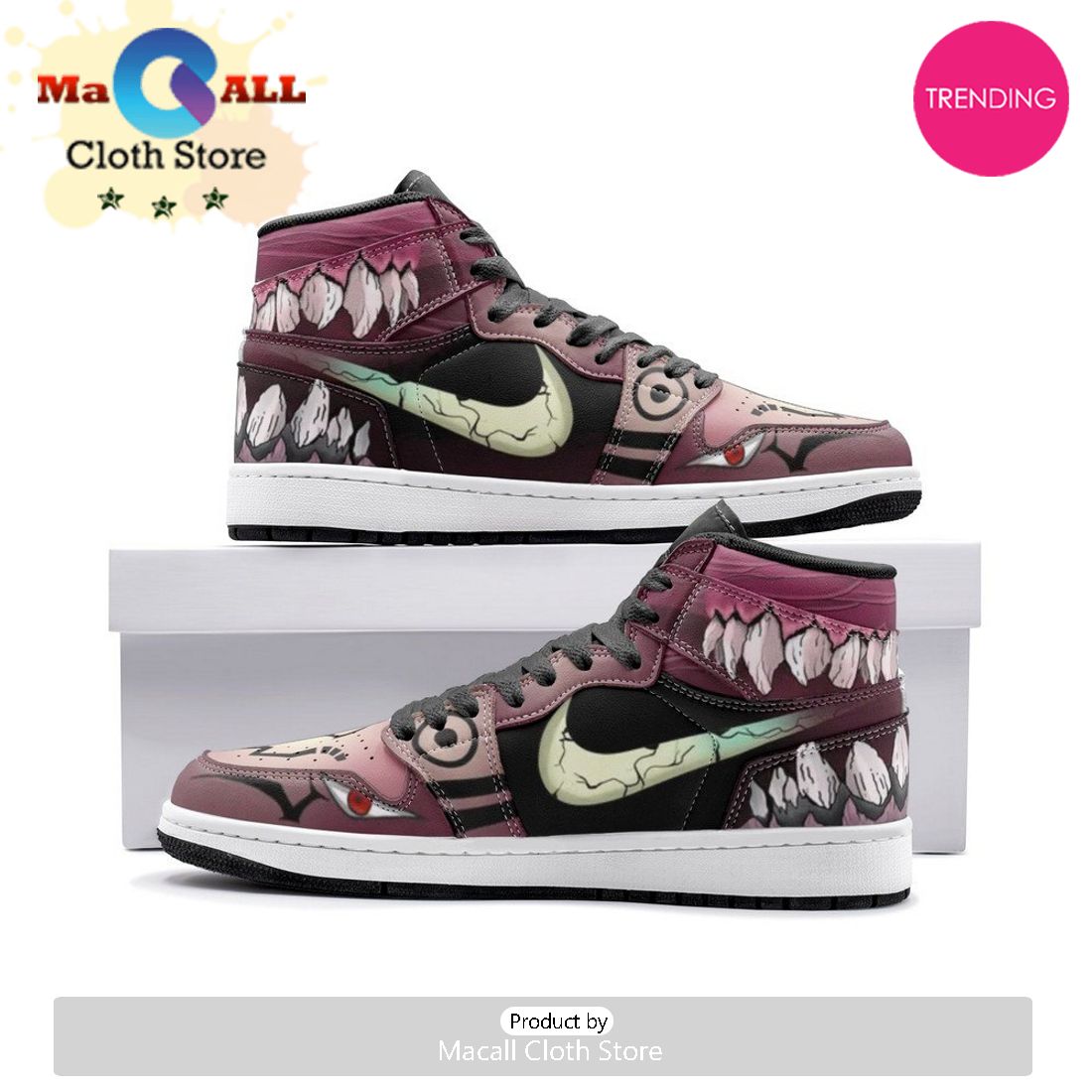 Sukuna Teeth Sorcery Fight Air Jordan 1 High Top Shoes