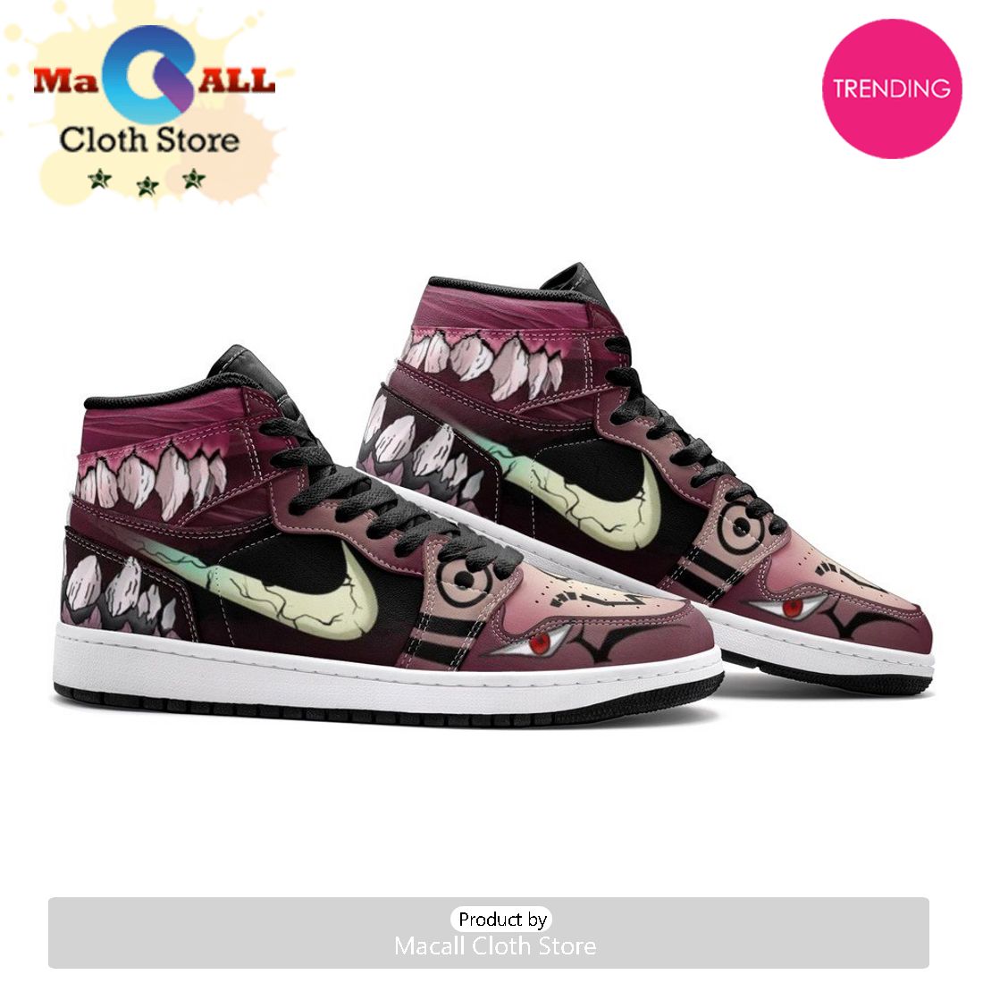 Sukuna Teeth Sorcery Fight Air Jordan 1 High Top Shoes