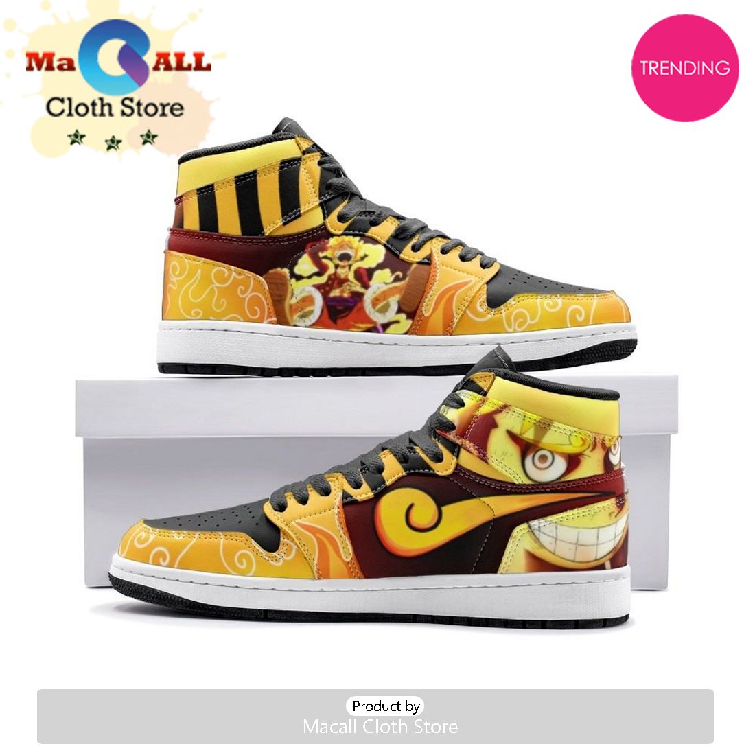 Sun God Luffy One Piece Air Jordan 1 High Top Shoes