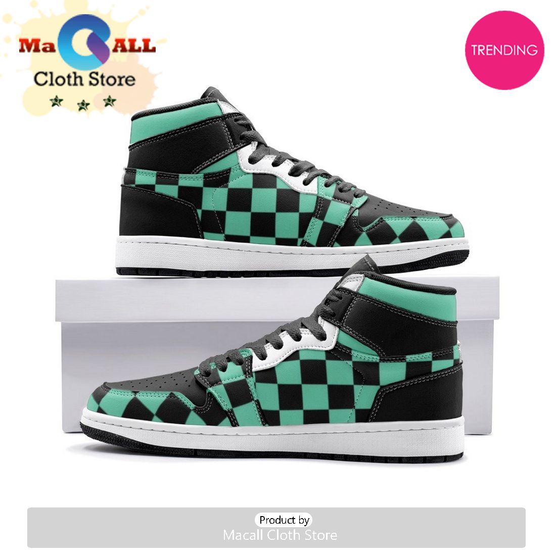 Tanjiro Kamado Demon Slayer Air Jordan 1 High Top Shoes Ver 3