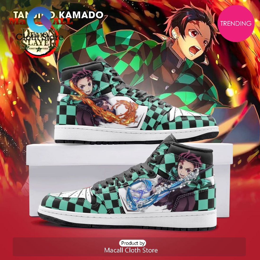 Tanjiro Kamado Demon Slayer AJ1 High Top Shoes