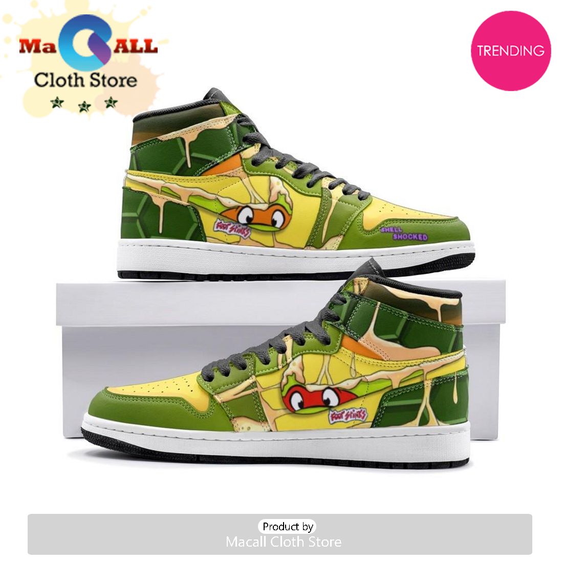 Teenage Mutant Ninja Turtles Air Jordan 1 High Top Shoes